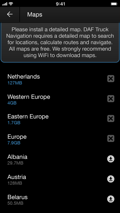 Capturas de pantalla de DAF Truck Navigation