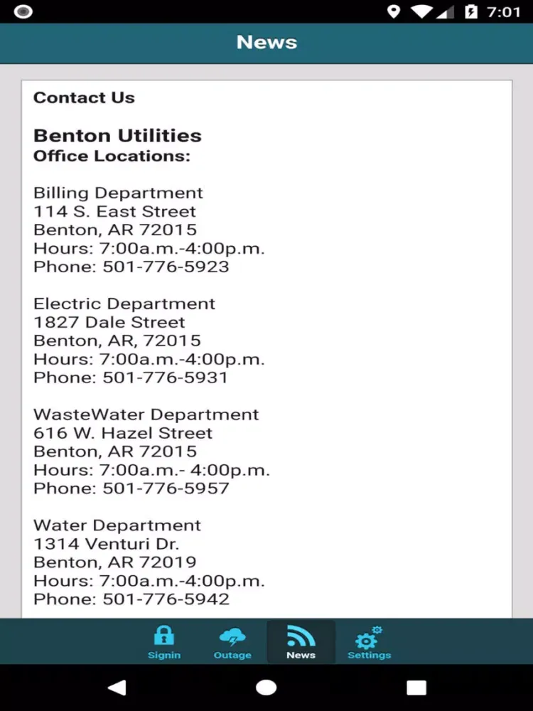 Benton County Utilities iPad 應用截圖