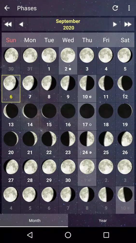 Tangkapan layar Daff Moon Phase