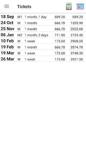 Travel Ticket Calculator Screenshots
