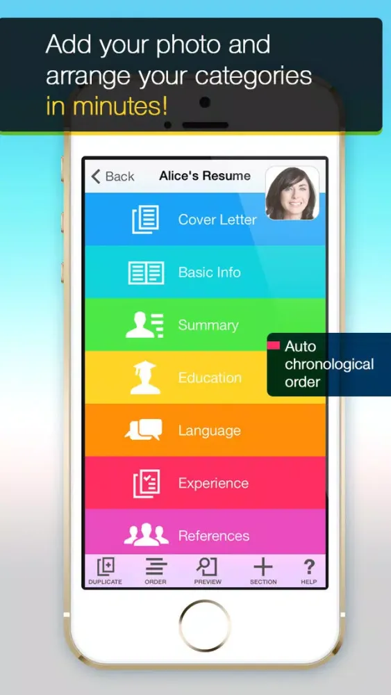 Resume Mobile Pro - design & share professional PDF resume on the go سکرین شاٹس