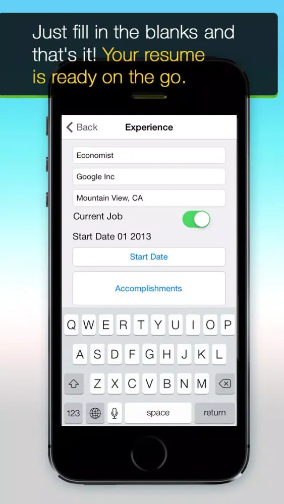 Resume Mobile Pro - design & share professional PDF resume on the go سکرین شاٹس
