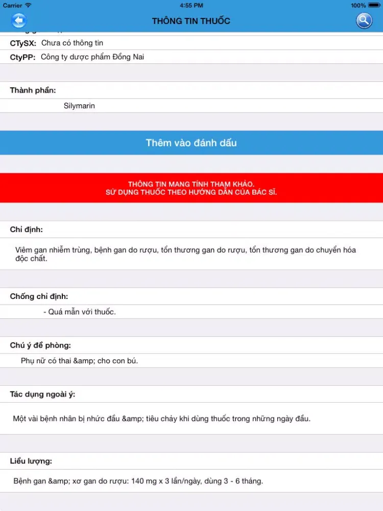 Từ Điển Thuốc Tây iPad  Screenshots