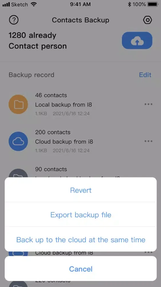 Contacts Manager Delete Backup スクリーンショット