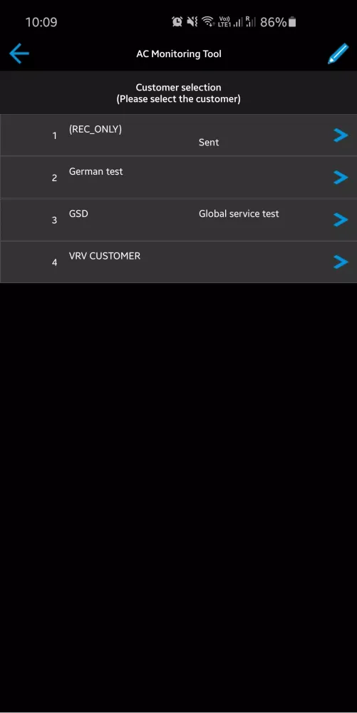 Zrzuty ekranu Daikin AC Monitoring Tool(GLB)
