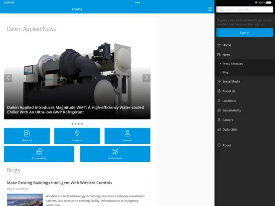 Capturas de pantalla de InsideDAIKIN iPad 
