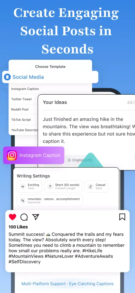 Capturas de tela do Daily AI Writer