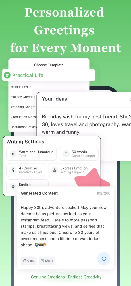 Capturas de tela do Daily AI Writer