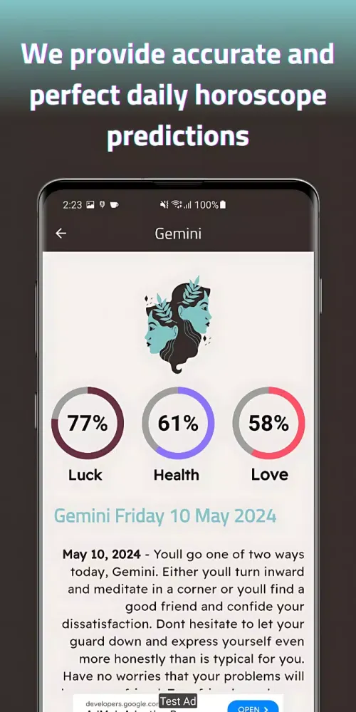 Tangkapan layar daily horoscope 2025