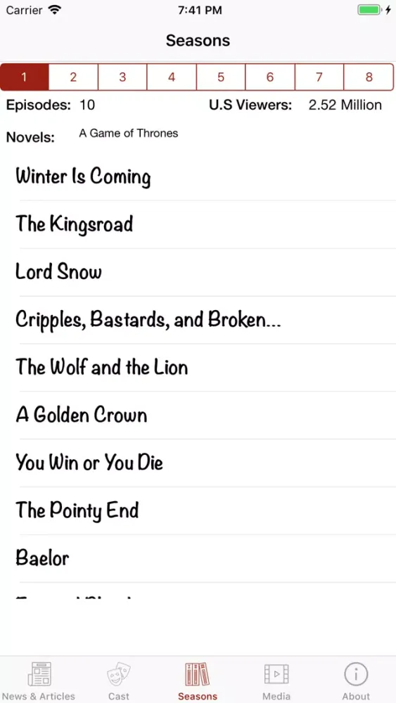 Captures d'écran de News for Game of Thrones Daily