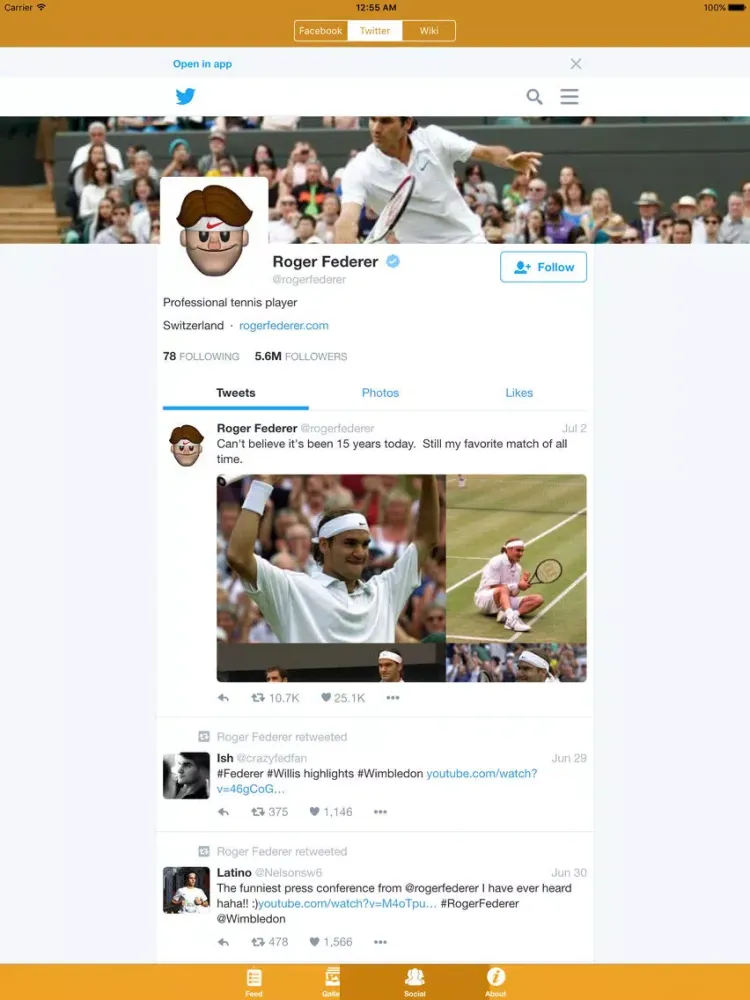 Скриншоты Best of Roger Federer - Latest News, Tweets, Pictures, wallpapers, Videos and Updates iPad 