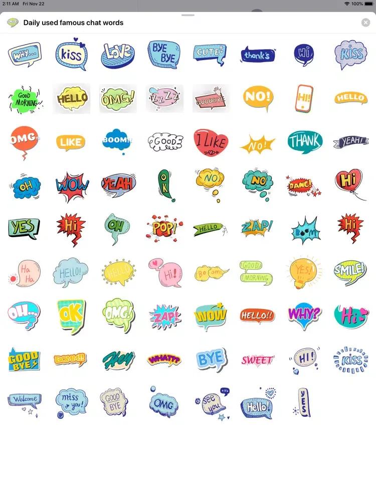 Daily used famous chat words iPad  스크린샷