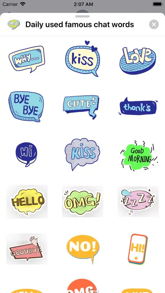 Daily used famous chat words 스크린샷