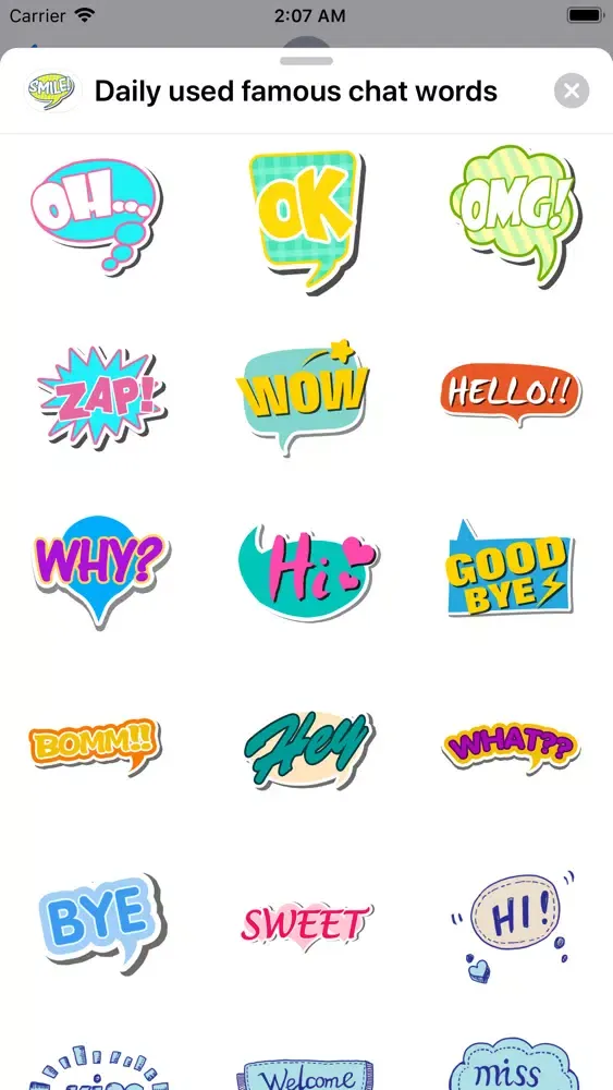 Daily used famous chat words 스크린샷