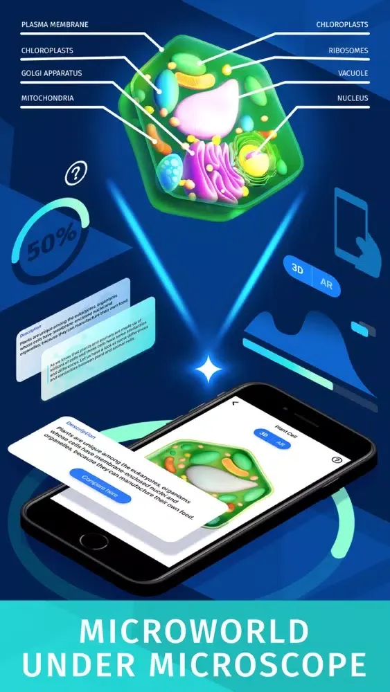 Capturas de pantalla de Bacteria AR: Zoom Cell Anatomy