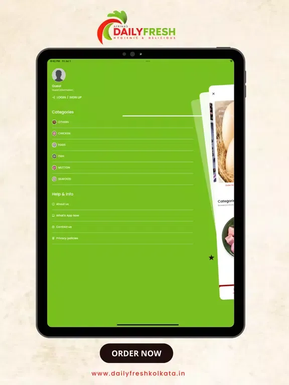 Tangkapan skrin Daily Fresh Kolkata iPad 
