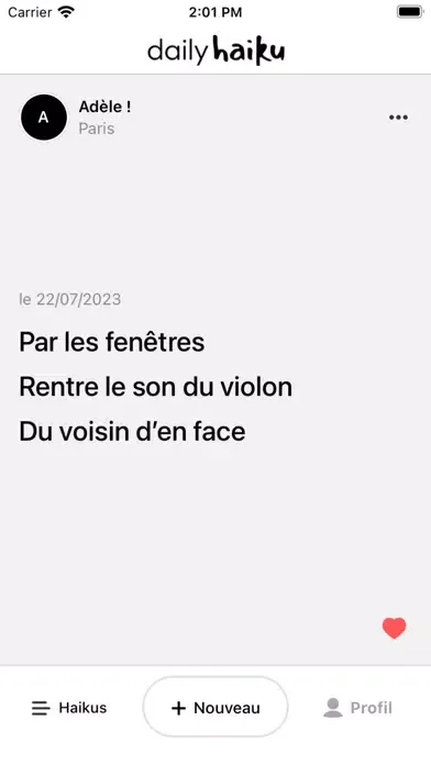 Daily Haiku. Screenshots