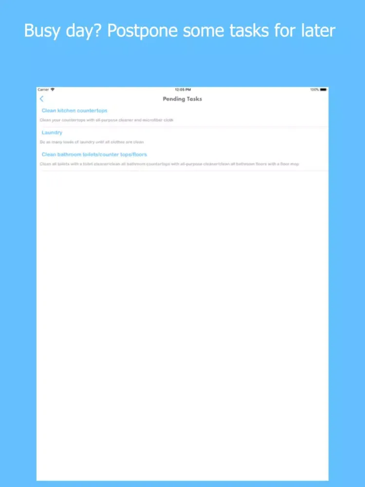 Daily House Cleaning iPad  스크린샷