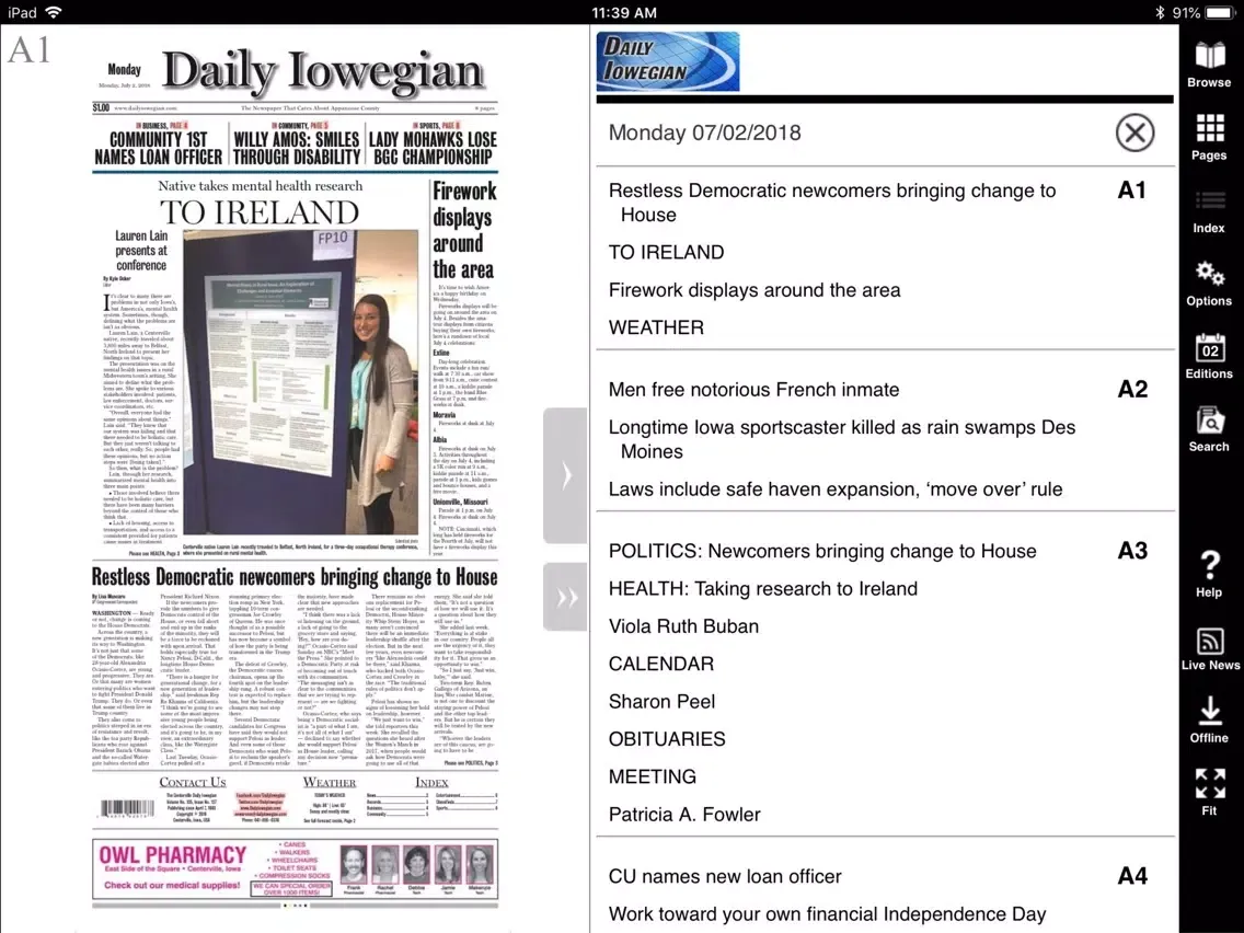 Daily Iowegian- Centerville,IA iPad  Screenshots