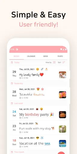 Capturas de pantalla de DailyLife - My Diary, Journal