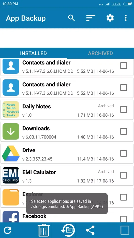 تصاویر App Backup -APK Share, Restore