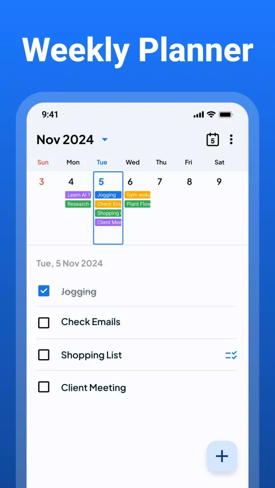 Weekly Planner Ekran Görüntüleri