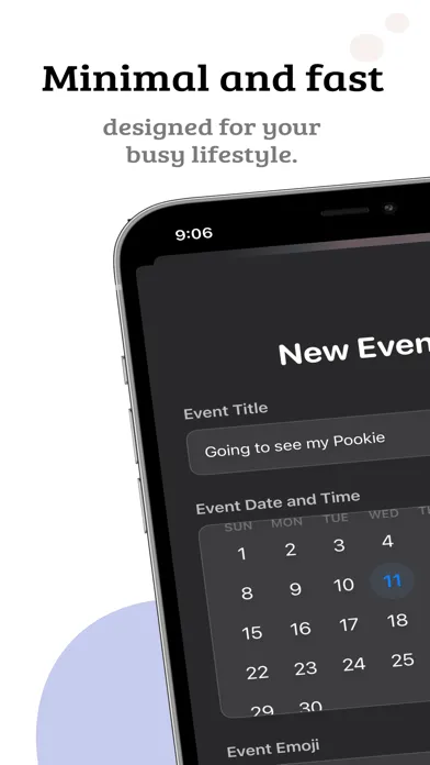 Tangkapan layar Eventify countdown app