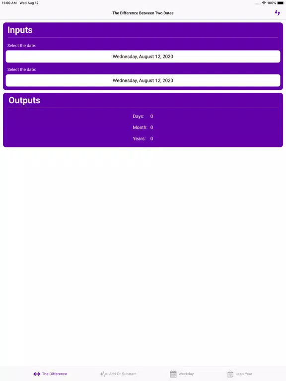 Tangkapan layar Date Calculator++ iPad 