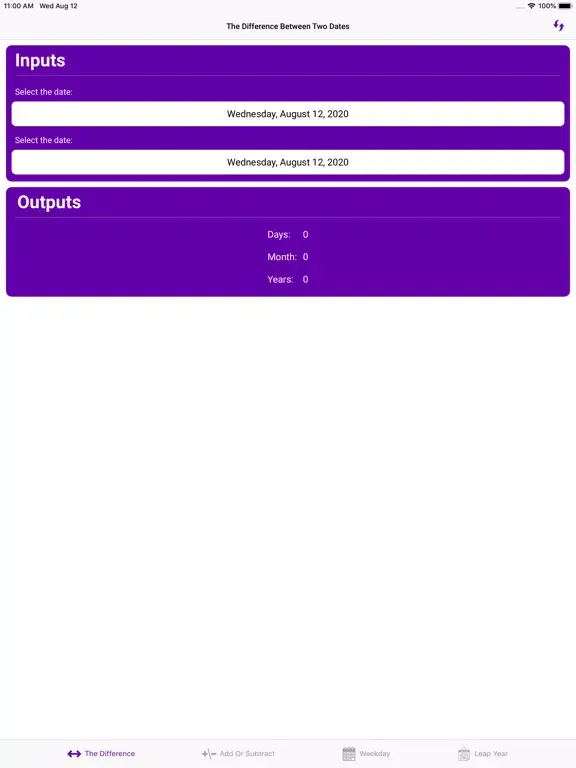 Date Calculator++ iPad 应用截图