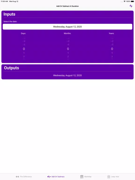 Tangkapan layar Date Calculator++ iPad 
