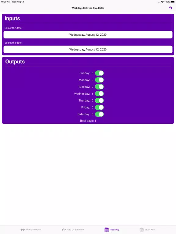 Tangkapan layar Date Calculator++ iPad 