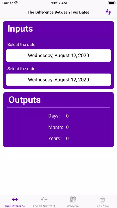 Tangkapan layar Date Calculator++