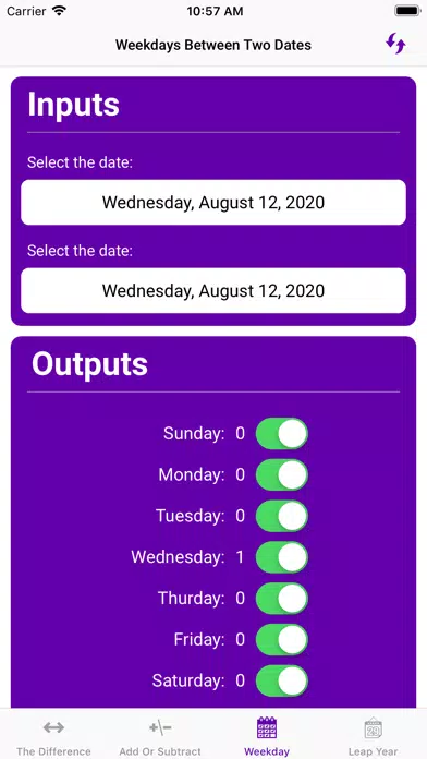 Tangkapan layar Date Calculator++