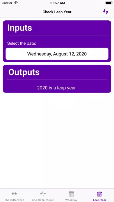 Tangkapan layar Date Calculator++
