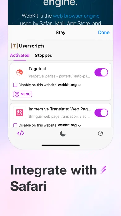 Stay for Safari Screenshots