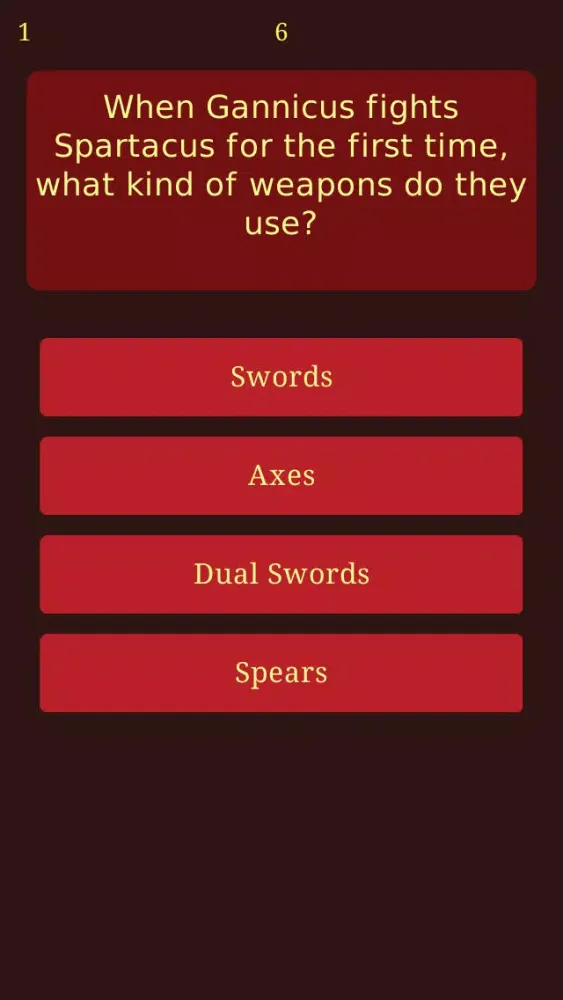 Trivia for Spartacus - Quiz Game from Historical Drama Tv Show Movie Screenshots