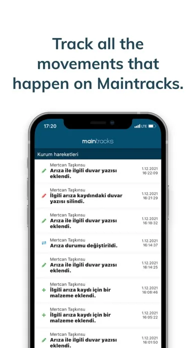 Capturas de tela do Maintracks