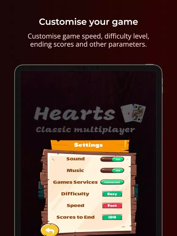 Hearts - Multiplayer Card Game iPad  스크린샷