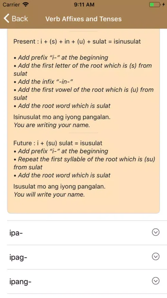 Screenshot di Learn Tagalog by DALUBHASA
