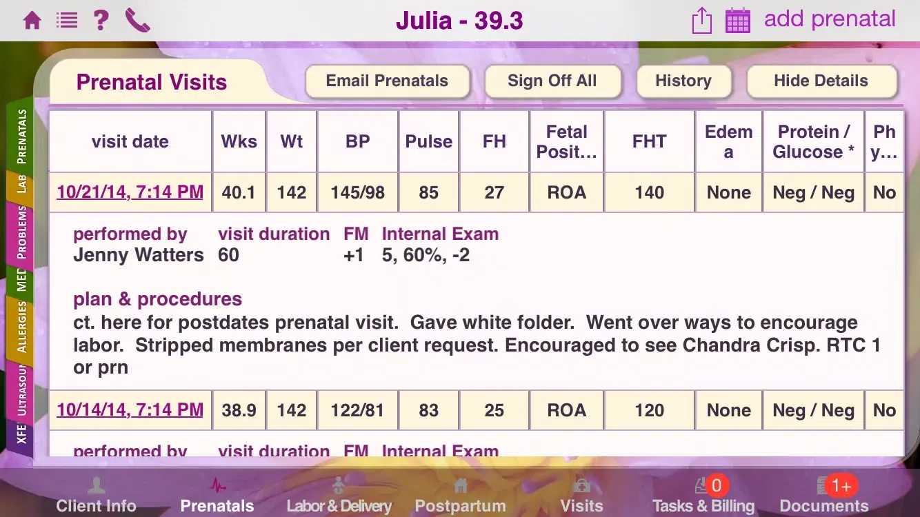 ภาพหน้าจอของ Mobile Midwife EHR