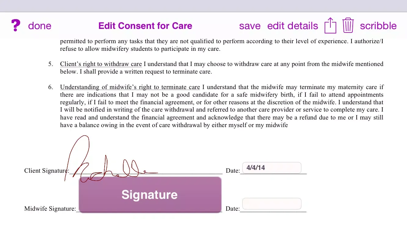 ภาพหน้าจอของ Mobile Midwife EHR