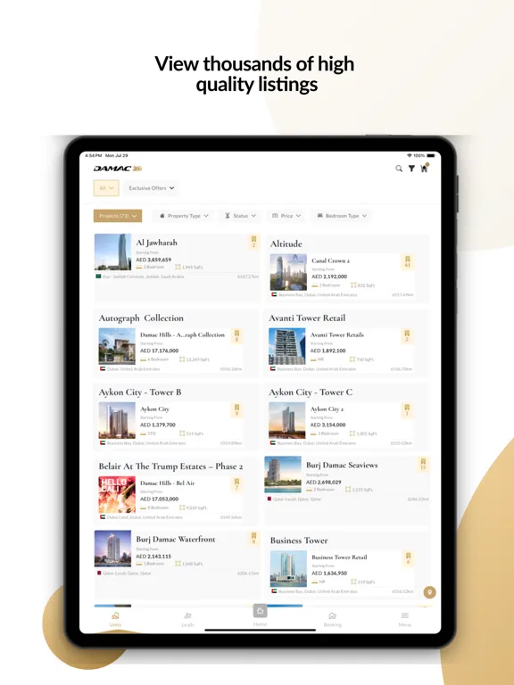 DAMAC 360 iPad  Screenshots