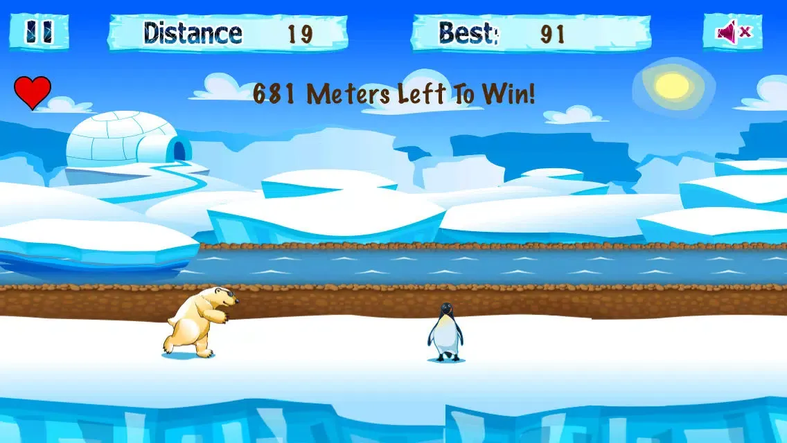 ภาพหน้าจอของ Frozen Polar Bear Run