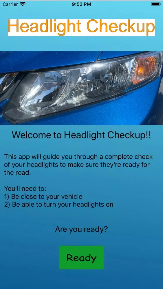 Tangkapan layar Headlight Checkup
