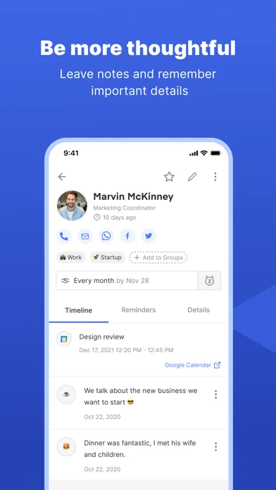 Screenshot di Dex - Rolodex and Personal CRM