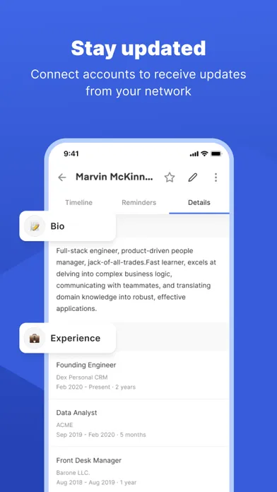 Screenshot di Dex - Rolodex and Personal CRM