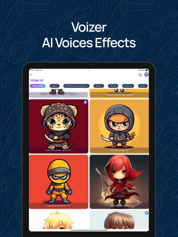 Capturas de tela do Voizer - Celebs AI Effects iPad 