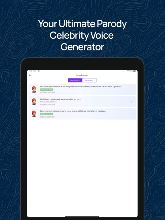 Capturas de tela do Voizer - Celebs AI Effects iPad 