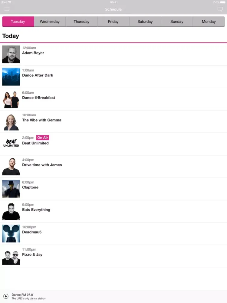 Dance FM iPad 应用截图