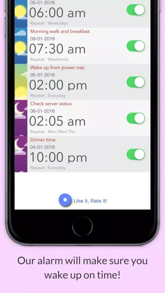 Captures d'écran de Crazy WakeUp Alarm app for heavy sleepers with spin, maths, shake and questions to wake up